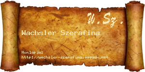 Wachsler Szerafina névjegykártya
